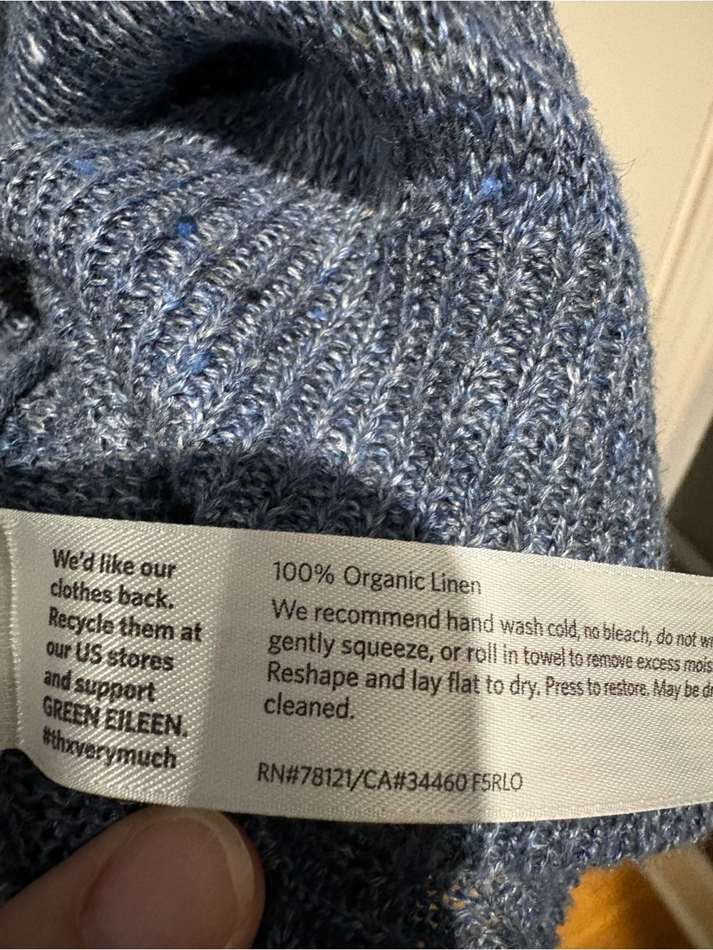 Eileen Fisher XL Blue 100% Organic Linen Long Duster Cardigan Sweater - Picture 4 of 8